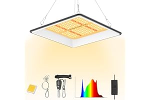 KOSCHEAL KT600 LED Grow Light Use with LM301B LEDs Sunlike Full Spectrum Grow Lights for Seedlings Indoor Plants Veg and Bloom Growing Lamps for 2x2ft Coverage Output 65W±5%
