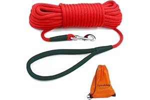 lynxking Hundeleine Schleppleine für Hunde Reflektierend Trainingsleine 15m Ausbildungsleine mit Karabinerhaken Nylon Lange Seil für kleine, mittelgroße große Hunde mit Griff