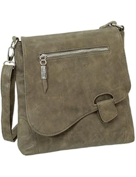 Geschenkset - Handtasche Schultertasche Umhängetasche Wildleder-Imitat Used Look mit Riegelverschluss vers. Farben
