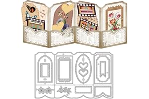 ‎DELORIGIN DELORIGIN Foldable Greeting Cards Cutting Dies Stencil Birthday Lace Geometry Embossing Stencils 2025 for Christmas Gifts Birthday Gifts Decor