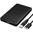 EasyULT USB 3.0 Boitier Disque Dur Externe 2.5'', pour SATA HDD et SSD de 2,5 Pouces et 7/9.5 mm, Haute Vitesse à 5Gbps,sans 