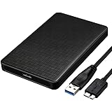 EasyULT USB 3.0 Boitier Disque Dur Externe 2.5'', pour SATA HDD et SSD de 2,5 Pouces et 7/9.5 mm, Haute Vitesse à 5Gbps,sans 