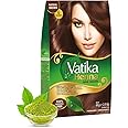Vatika Henna Natural Brown Hair Colour - 60g (6 x 10g Sachets), Natural & Nourishing Hair Dye, 100% Ammonia Free, For Vibrant Color, Shine, & Coverage