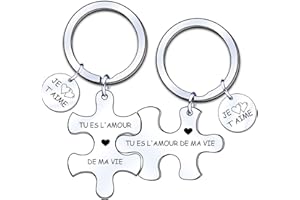 LUODAN Cadeau Couple noël Porte-clés,Cadeaux Saint-Valentin Cadeaux Couple noël Porte-clés Cadeau pour Couple Cadeaux de noël d'anniversaire