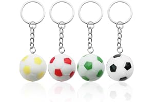 GTYHH 4 szt. Brelok do piłki nożnej, mini symulowany brelok do piłki nożnej, dekoracyjne wisiorki do piłki nożnej, kreatywne breloczki do kluczy, brelok dla fanów piłki nożnej, czarne, Taglia Unica,