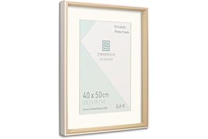 ENMARKALIA DECORACION Marco de foto, medida 40 x 50 cm SIN paspartu y 30x40 cm CON paspartu, color Blanco - Madera con paspartu, para colgar en horizontal y vertical (Blanco Madera X1 Ud., 40 x 50 cm)