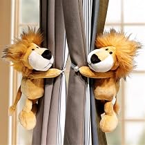 2 Pièces Embrasses Rideaux Lion Peluche Mignon – Attaches Rideau Enfant Dessin Animé Chambre Bébé