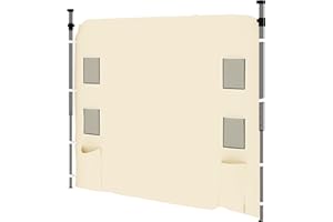 Outsunny Gazebo Side Panel, Canopy Sidewall Panel with 4 Mesh Bags and 2 Storage Pockets for 3 x 3 m Straight Leg Pop Up Gazebos, 1 Pack Sidewall Only, Beige