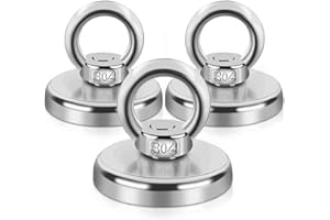 DGDUBRB 3 Stück Neodym Magnete, 1.65inch Magnete Stark Magnetfischen mit Griff, Extra Starke Magnete, Supe Magneten Starker Halt zum Apportieren Beim Fluss-Schatzsuche und Magnetfischen