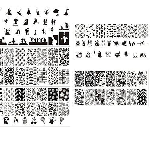 Born Pretty 5Pcs Nail Art Stamp Template Image Plates BPL021-L025