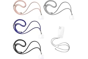 CQQNIU Lot de 4 cordons de suspension universels pour chaîne de téléphone compatible avec la plupart des smartphones pour coques de téléphone (gris, bleu, or rose, noir)
