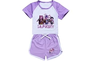 JKJFJKA Unisexe Survêtement 2pcs Ensemble Imprimés Kpop T-Shirt et Shorts Pantalon Tenue d'été Outfit pourAnime Fans