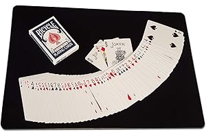 ProTriXX ZAUBERMATTE in Schwarz + Bicycle Deck + 3 KARTENTRICKS die jeden verblüffen, Close-Up Pad für Zaubertricks, Tisch-Unterlage Karten, Micro-Unterlage, Unterlege-Matte