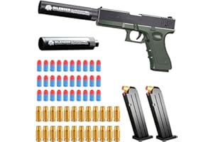 BONHHC Pistola de Juguete, Juguete Pistola, Pistola de Juguete Espuma Blaster, Pistola de Juguete Niños con 30 Balas Espuma, 1:1Modelo Pistola para Niños, Divertido Juego al Aire Libre (B)