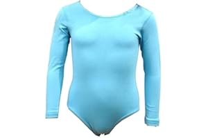 elegance1234 Girl`s Cotton Long Sleeve Leotard/Bodysuits Stretchy Dance-Gym-Ballet-Sports(ref:3350)