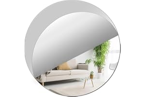 ASSRECT Okrągłe lustro 20 cm samoprzylepne akrylowe lustro montowane na ścianie lustro łazienkowe lusterko kosmetyczne do makijażu bez szkła bez ramy lustrzane płytki do sypialni, przedpokoju i salonu