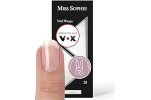 ‎MISS SOPHIE Original Miss Sophie Nagelfolien Transparent I 24 ultra-dünne Nagellack-Streifen I Für Finger- & Fußnägel I Hält auf Natur- sowie lackierten, Acryl-, Gel- & Shellac-Nägeln