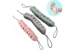 AMASAWA 3 Pezzi Spugna da Doccia Morbido,Spugna da Doccia in Rete,Vasca da Bagno Doccia Trecce Elastiche Spugna a Rete,per Uomini Donne Accessori per la Pulizia