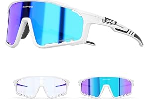 KAPVOE Lunette de Cyclisme Photochromique Homme Femme Tr90 Cadre Lunette Vélo VTT Protection UV400 Lunette de Soleil Pour Vélo Pêche Course Conduite Pêche Ski K76