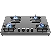 Sunshine Magnite Gas Stove | 4 Burner Glass Hob Top Cooktop | Warranty By Sunshine - 5 Year On Glass & Burner | ISI Certified