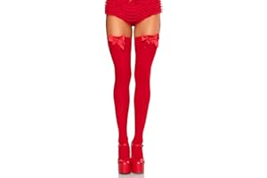 LEG AVENUE Damen Thigh Highs-625522003 Strumpfhose, Rot, Einheitsgröße Große Größen EU
