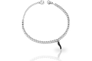 inSCINTILLE Bracciale con Corno Portafortuna e Sfere in Acciaio Inossidabile