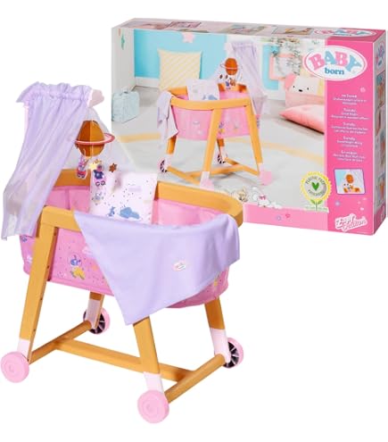 Poussette De Poupée Pliable 10 Pouces – Jouet Pour Petites Filles, Chariot Miniature Jaune, Stable Et Léger