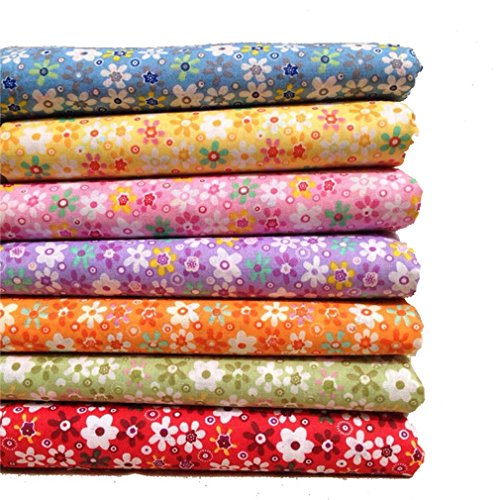 Souarts 7 Stück Stoffpakete DIY Baumwolltuch Patchwork Stoffe Paket 25cmx25cm Bunt
