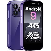 ZOKOE Mini Smartphone 3.0 Inch Screen Mobile Phone 4G Unlocked Dual SIM Card 2000mAh Battery 200w+500 Camera 3GB RAM 64GB ROM