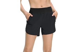MOCOLY Pantaloncini Donna da Corsa in Tessuto Elasticizzato Pantaloncini Sportivi Asciugatura Rapida Traspirante per Esercizio di Allenamento Jogging