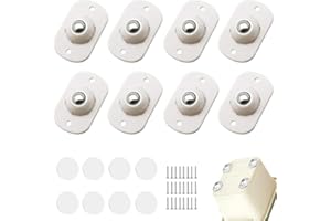 Ruayia 8 Stück Selbstklebende Mini-Rollen, Kugelrollen für Küchengeräte, 360° schwenkbare Räder für Möbel, Niedrigprofil-Rolle für Büro-Küchengeräte-Lagerbehälter - Weiß