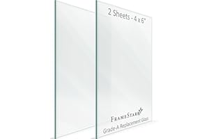 FrameStarr - 4x6 Glass - Crystal Clear, 2 Pack - Replacement Glass for 4 x 6 Picture Frames - Real Cover Sheets