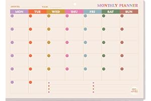 A4 Monthly Planner Pad - You Got This, Colourful Design - 52 Tear-away Pages - Undated Planner, Important Notes - 100% Recycled & Recyclable Paper, UK Made - Good Tuesday