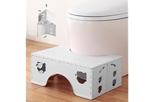 2XK-NOV Toilettenhocker Klappbar Hocker Stool - für Erwachsene und Kinder, Faltbarer WC Hocker Badezimmer, Anti-Rutsch Kackhocker, Hilfe Gegen Verstopfung, Gewicht 1,4 kg