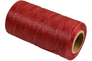 Szaerfa Coudre Le Fil ciré 260m Cuir 1MM pour Le ciseau Awl Chaussures Set de Bagages (Vin Rouge)