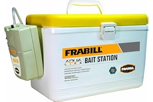 Frabill Bait Box with Aerator | Live Bait Storage Cooler with Portable Aerator | 8-Quart Capacity