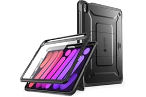 SUPCASE Unicorn Beetle Pro Series etui do iPada Mini 6. generacji 8,3 cala (2021), obsługuje ładowanie ołówkiem Apple, z wbudowaną osłoną ekranu, wytrzymała podpórka ochronna na całą obudowę (czarne)