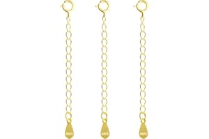 ALEXCRAFT 4 pezzi di estensore di catena in argento 925 Doppia chiusura aragosta Argento, placcato oro Estensore di catena per bracciali/catene/collane/piedi/gioielli fai da te