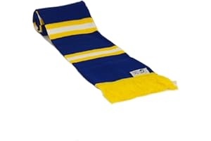 FANORIGINALS Fan Originals Retro Football Bar Scarf in Leeds Colours White Blue Yellow