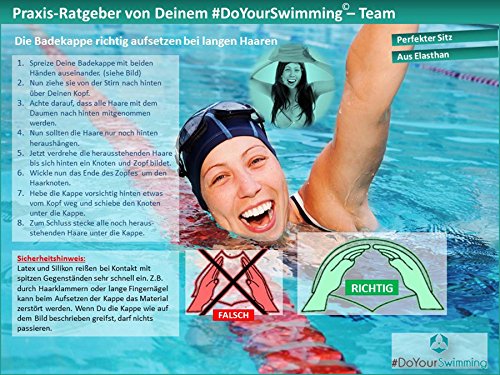 Stoffbadekappe »Guppy« Unisex aus langlebigem Qualitäts-Guppystoff, sehr elastisch, passt sich jeder Kopfform perfekt an, schwarz - 4