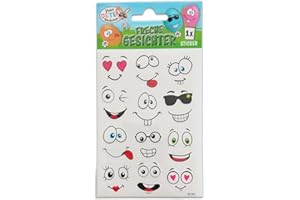 ‎ITENGA Oster Eier Sticker - freche Gesichter Aufkleber für Oster Eier Deko - Bogen 12 Motive / 12 Sticker (Freche Gesichter)