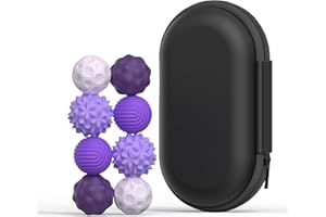 JUSJUBR 8PCS Balls Fidget Toys, Texture Tactile Sensory Balls, Balls with Silicone Shell, Stress Anxiety Relief Sensory Toys for Fingers Hands for Adults & Teens with Autism(Purple)