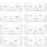 Youery 8 Pieces Ruler and Alignment for T-Shirts, V Neck and Round Neck T-Shirt for Sewing, Creating T-shirts and Crafts | He