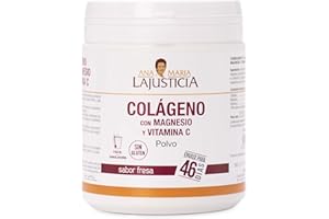 ANA MARÍA LAJUSTICIA Ana Maria Lajusticia - Colágeno con magnesio y vit c – 350 gramos (sabor fresa) articulaciones fuertes y piel tersa. Regenerador de tejidos con colágeno hidrolizado tipo 1 y 2.