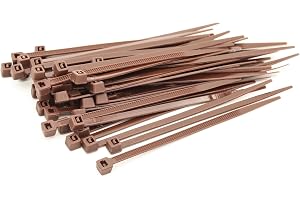 200 stycken minibuntband brun, 100 x 2,5 mm, MgcTolBox nylonbuntband litet väderbeständigt UV-resistent