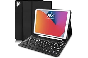 Lielax for iPad 9.7 Keyboard Case 6th Generation 2018 /5th Gen 2017 /iPad Pro 9.7 2016 - Detachable Wireless Keyboard Case with Pencil Holder, Keyboard with Case for iPad Air 2/1, iPad Pro 9.7, Black