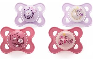 MAM Original Day & Night Soothers | 0-6 Months | 4 Pack | Includes 2x Glow in The Dark Dummies | Orthodontic Design | Baby Ac