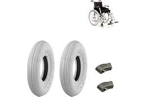 ECOVELO 2 COPERTONI 200 x 50 (50-94) + CAMERE D’Aria Pneumatici RINFORZATI per Carrozzina Sedia A ROTELLE DEAMBULATORE