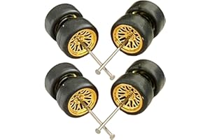 EHJRE 1:64 Simulationsmodell Autoräder, Reifen mit Miniatur Rollwelle, Kinderspielzeug, 8 Teilig, Gold B