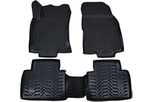 J&J AUTOMOTIVE | Tapis De Sol en Caoutchouc 3D Exclusive Compatible avec X-Trail T30 2001-2007, Bord Haut, Inodore, Noir, Antidérapant